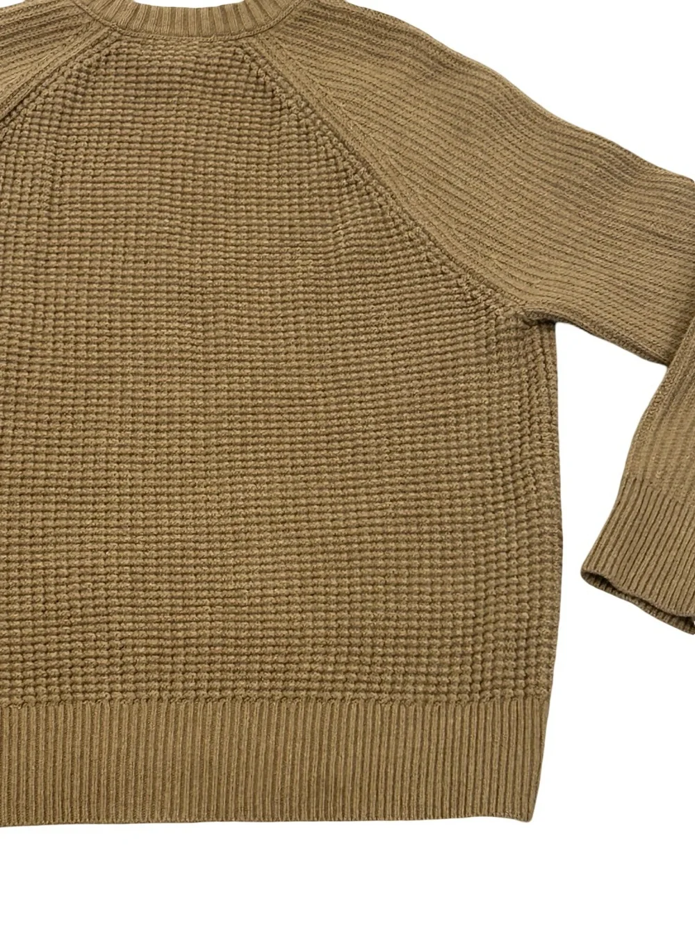 Banana Republic Mens XL Italian Yarn Wool Textured Knit Raglan Brown Sweater